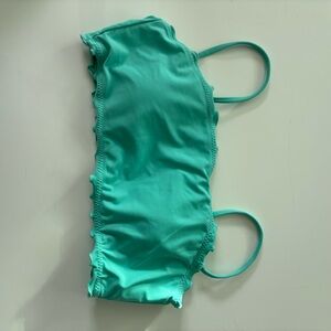 No Boundaries Aqua Bikini Top with Ruffles
